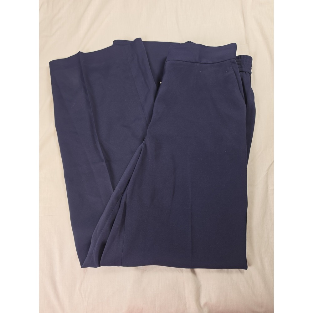 Quince Pants Womens 12 Navy Stretch Crepe Classic Dress Trouser 32 Inseam